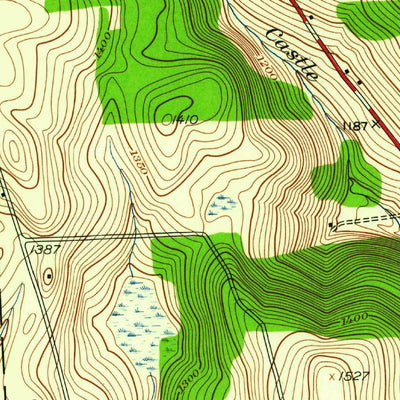 United States Geological Survey Castle Creek, NY (1942, 24000-Scale) digital map