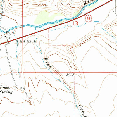 United States Geological Survey Castle Creek, OR (1972, 24000-Scale) digital map