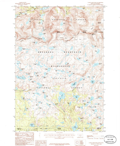 United States Geological Survey Castle Mountain, MT-WY (1986, 24000-Scale) digital map