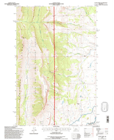 United States Geological Survey Castle Reef, MT (1995, 24000-Scale) digital map