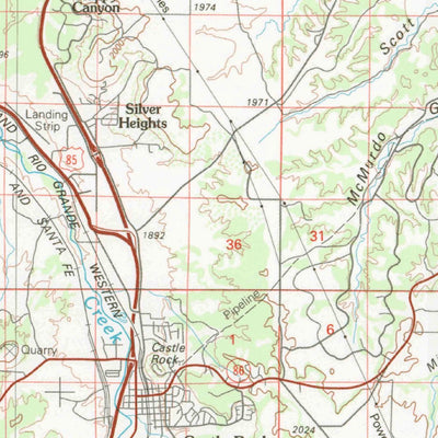 United States Geological Survey Castle Rock, CO (1983, 100000-Scale) digital map