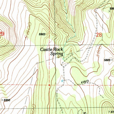 United States Geological Survey Castle Rock, OR (1990, 24000-Scale) digital map