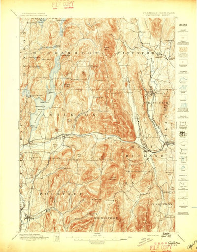 United States Geological Survey Castleton, VT-NY (1897, 62500-Scale) digital map