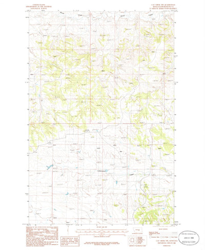 United States Geological Survey Cat Creek NW, MT (1986, 24000-Scale) digital map