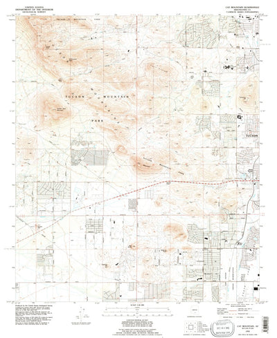 United States Geological Survey Cat Mountain, AZ (1992, 24000-Scale) digital map