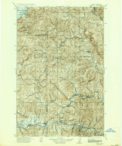 United States Geological Survey Cataldo, ID-MT (1911, 125000-Scale) digital map