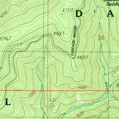 United States Geological Survey Cataract Peak, ID (1990, 24000-Scale) digital map