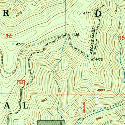 United States Geological Survey Cataract Peak, ID (1996, 24000-Scale) digital map