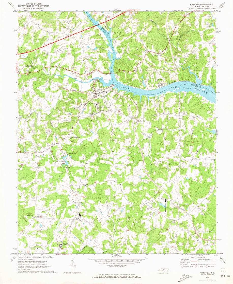 Catawba, NC (1970, 24000-Scale) Map by United States Geological Survey ...