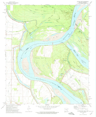 United States Geological Survey Catfish Point, MS-AR (1972, 24000-Scale) digital map