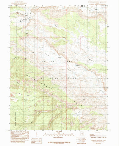 United States Geological Survey Cathedral Mountain, UT (1985, 24000-Scale) digital map