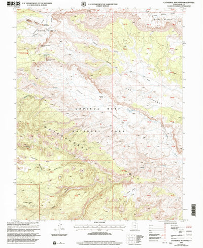 United States Geological Survey Cathedral Mountain, UT (2001, 24000-Scale) digital map