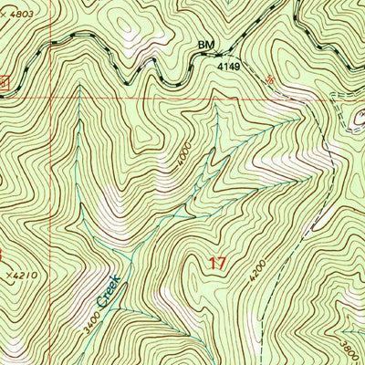 United States Geological Survey Cathedral Peak, ID (1996, 24000-Scale) digital map