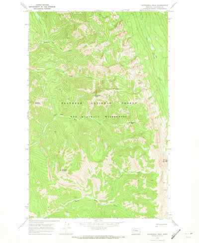 United States Geological Survey Cathedral Peak, MT (1970, 24000-Scale) digital map
