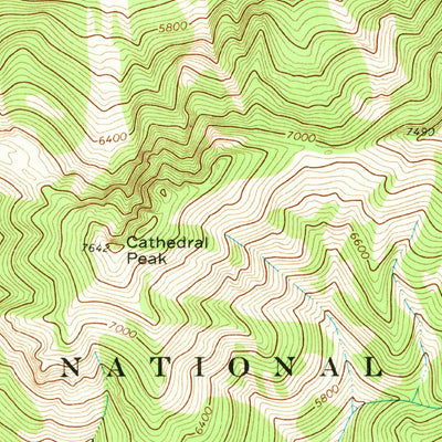 United States Geological Survey Cathedral Peak, MT (1970, 24000-Scale) digital map