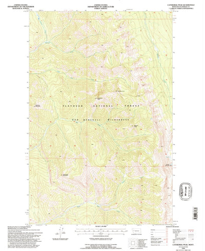 United States Geological Survey Cathedral Peak, MT (1994, 24000-Scale) digital map