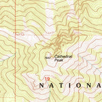 United States Geological Survey Cathedral Peak, MT (1994, 24000-Scale) digital map