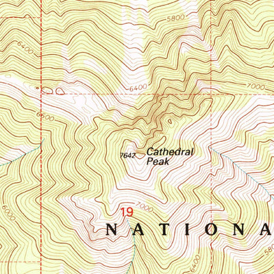 United States Geological Survey Cathedral Peak, MT (1994, 24000-Scale) digital map