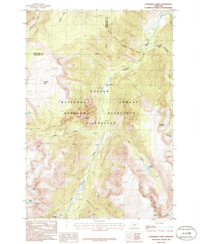 United States Geological Survey Cathedral Point, MT (1986, 24000-Scale) digital map