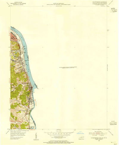 United States Geological Survey Catlettsburg, KY-OH-WV (1953, 24000-Scale) digital map