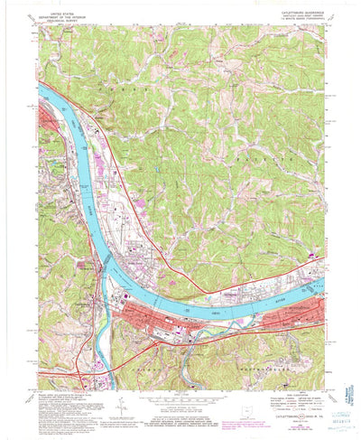 United States Geological Survey Catlettsburg, KY-OH-WV (1968, 24000-Scale) digital map