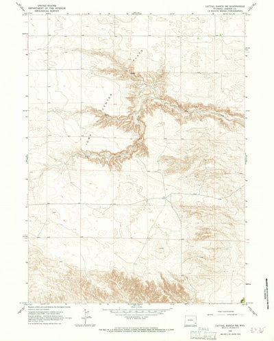 United States Geological Survey Cattail Ranch NE, WY (1963, 24000-Scale) digital map