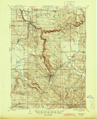 United States Geological Survey Cattaraugus, NY (1923, 62500-Scale) digital map