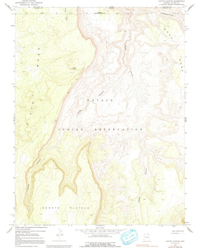 United States Geological Survey Cattle Canyon, AZ (1970, 24000-Scale) digital map