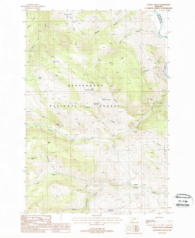 United States Geological Survey Cattle Gulch, MT (1988, 24000-Scale) digital map