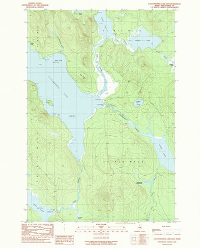 United States Geological Survey Caucomgomoc Lake East, ME (1989, 24000-Scale) digital map