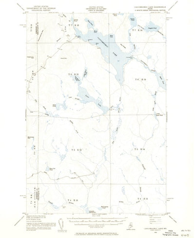 United States Geological Survey Caucomgomoc Lake, ME (1954, 62500-Scale) digital map