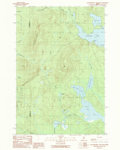 United States Geological Survey Caucomgomoc Lake West, ME (1989, 24000-Scale) digital map