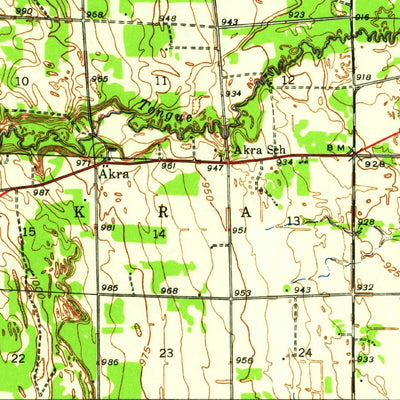 United States Geological Survey Cavalier, ND (1939, 62500-Scale) digital map