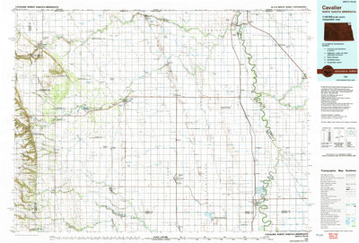 United States Geological Survey Cavalier, ND-MN (1985, 100000-Scale) digital map
