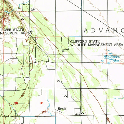 United States Geological Survey Cavalier, ND-MN (1985, 100000-Scale) digital map
