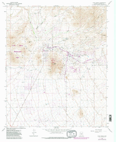 United States Geological Survey Cave Creek, AZ (1965, 24000-Scale) digital map