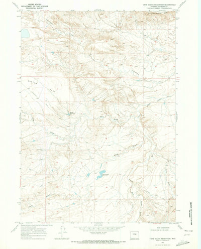 United States Geological Survey Cave Gulch Reservoir, WY (1968, 24000-Scale) digital map