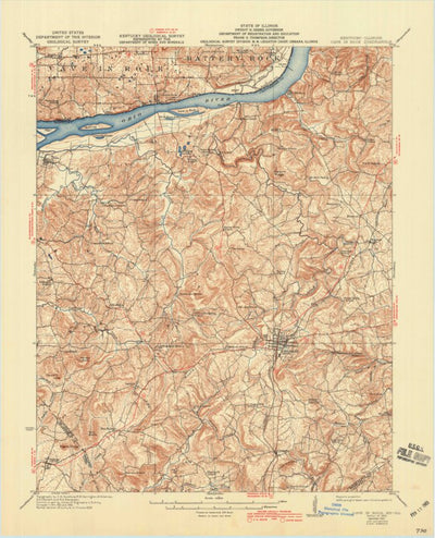 United States Geological Survey Cave-In-Rock, IL-KY (1925, 62500-Scale) digital map
