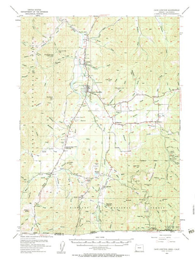 United States Geological Survey Cave Junction, OR-CA (1954, 62500-Scale) digital map