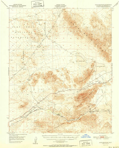 United States Geological Survey Cave Mountain, CA (1951, 62500-Scale) digital map