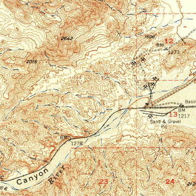 United States Geological Survey Cave Mountain, CA (1951, 62500-Scale) digital map