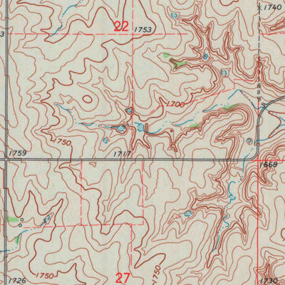 United States Geological Survey Cawker City NW, KS (1969, 24000-Scale) digital map
