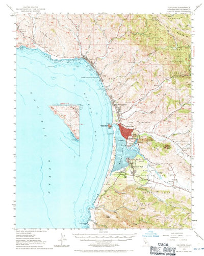 United States Geological Survey Cayucos, CA (1951, 62500-Scale) digital map