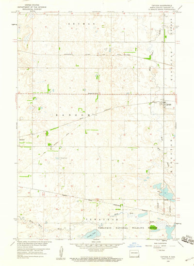 United States Geological Survey Cayuga, ND (1958, 24000-Scale) digital map