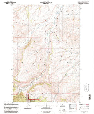 United States Geological Survey Cayuse Basin, MT (1995, 24000-Scale) digital map
