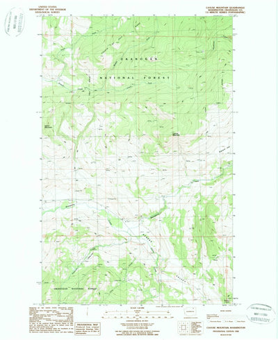 United States Geological Survey Cayuse Mountain, WA (1988, 24000-Scale) digital map