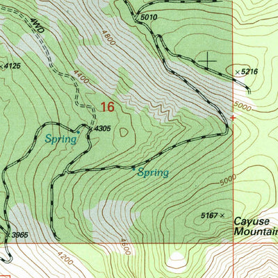 United States Geological Survey Cayuse Mountain, WA (2001, 24000-Scale) digital map