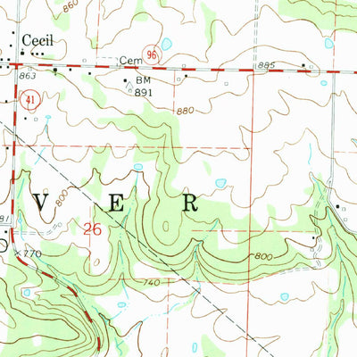 United States Geological Survey Cecil, AR (1965, 24000-Scale) digital map