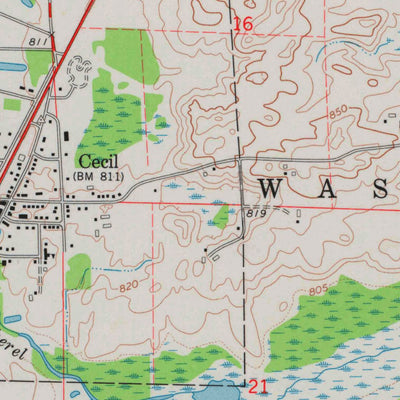 United States Geological Survey Cecil, WI (1974, 24000-Scale) digital map