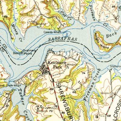 United States Geological Survey Cecilton, MD-DE (1951, 62500-Scale) digital map